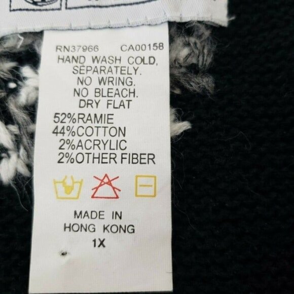 Jantzen Hand Embroidered Snowflake Reindeer Cardigan Cotton Winter Sweater 1X - Picture 6 of 8